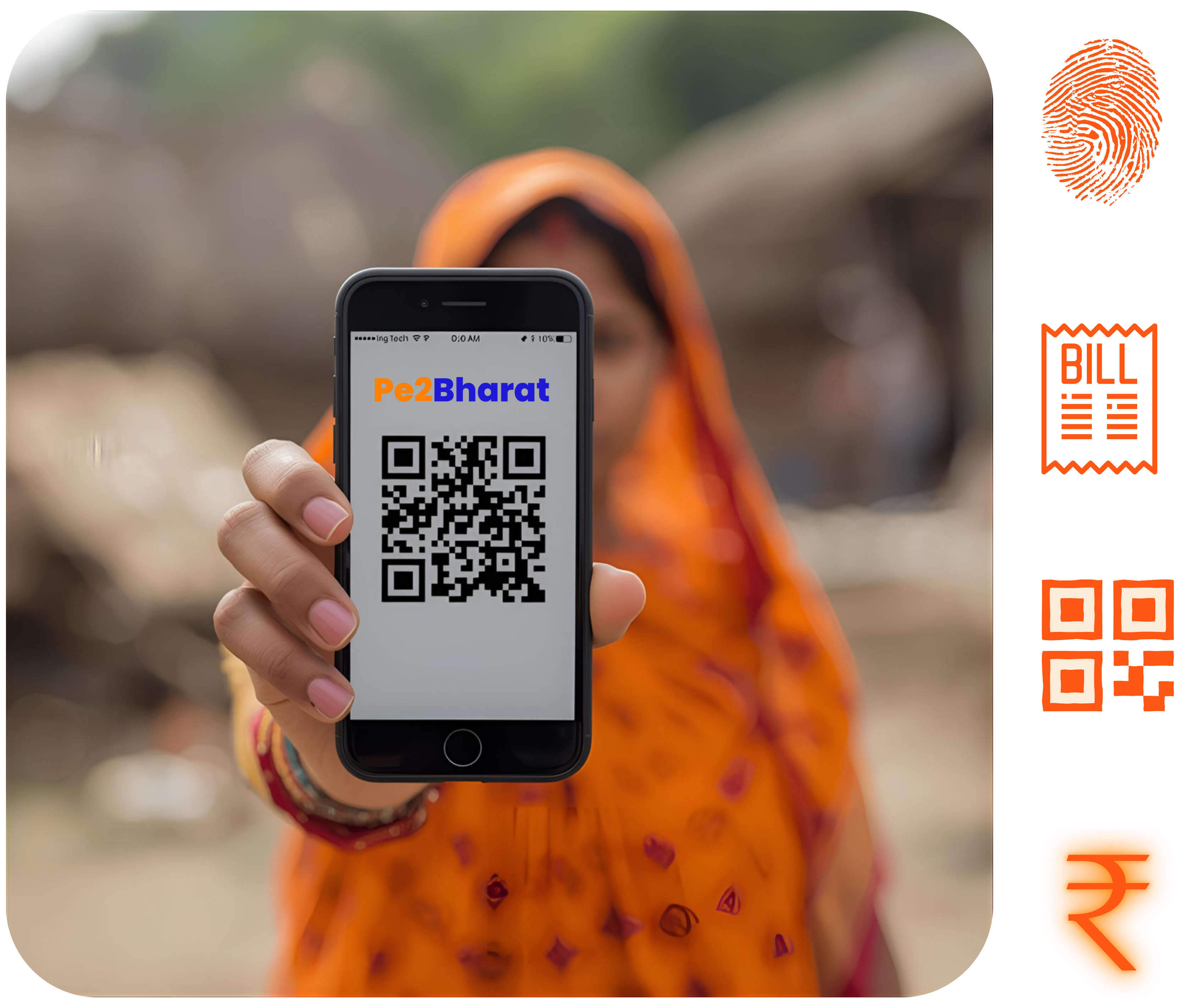 Retailer showcasing Pe2Bharat services